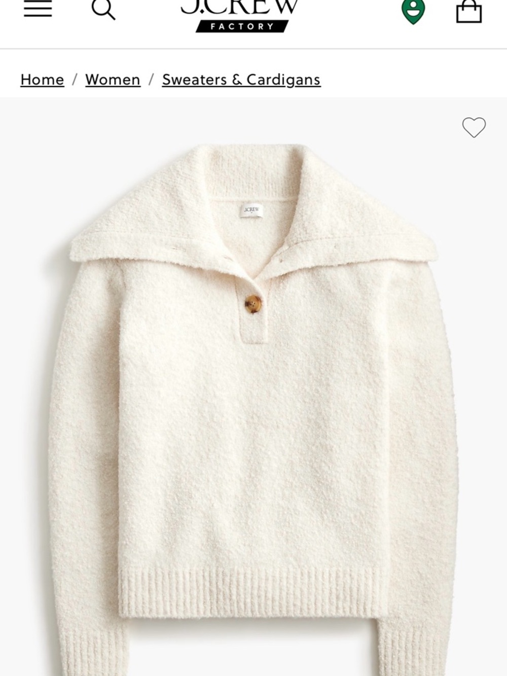 J. Crew Factory Boucle button collar Sweater